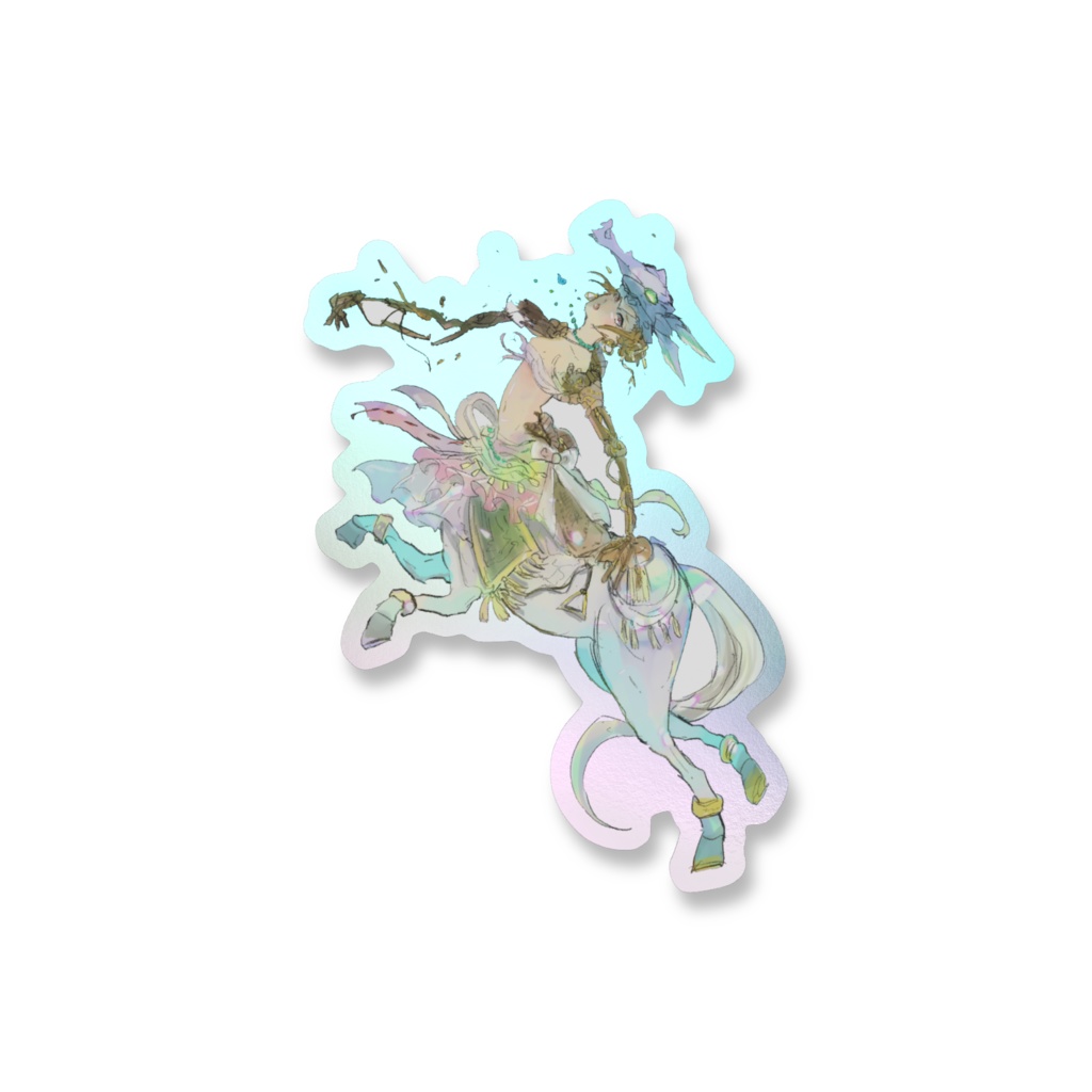 破壊馬頭オーロラスマホステッカー