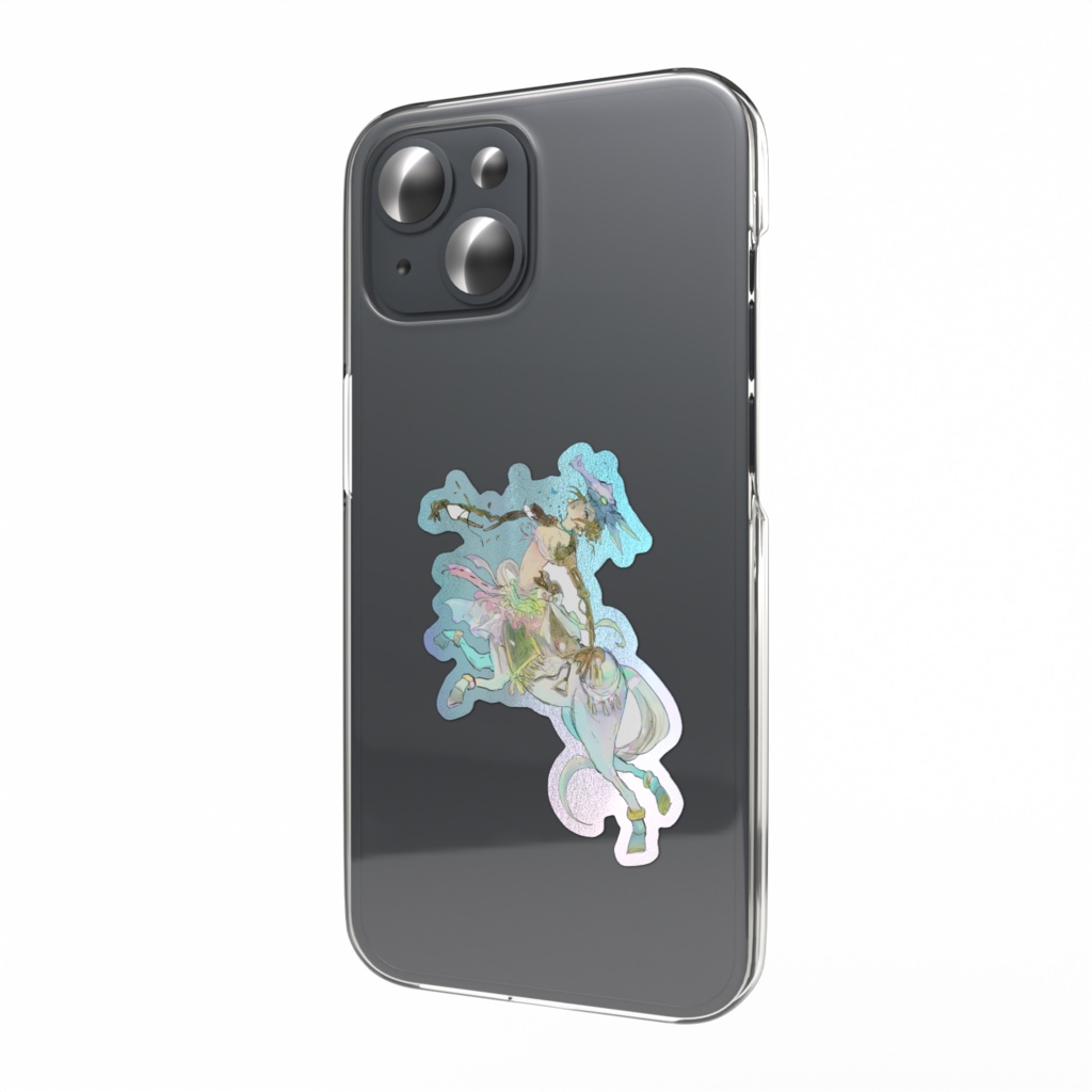 破壊馬頭オーロラスマホステッカー