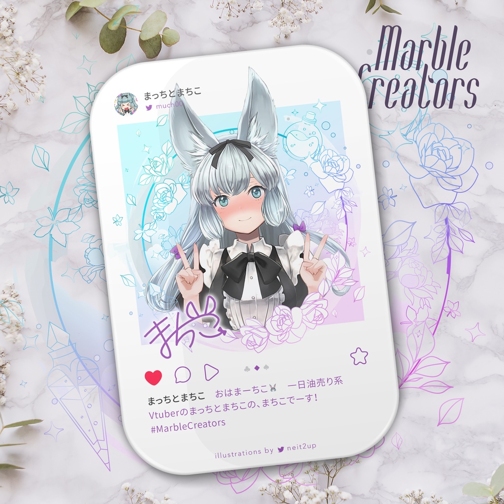 MarbleCreators SNS風缶バッジ