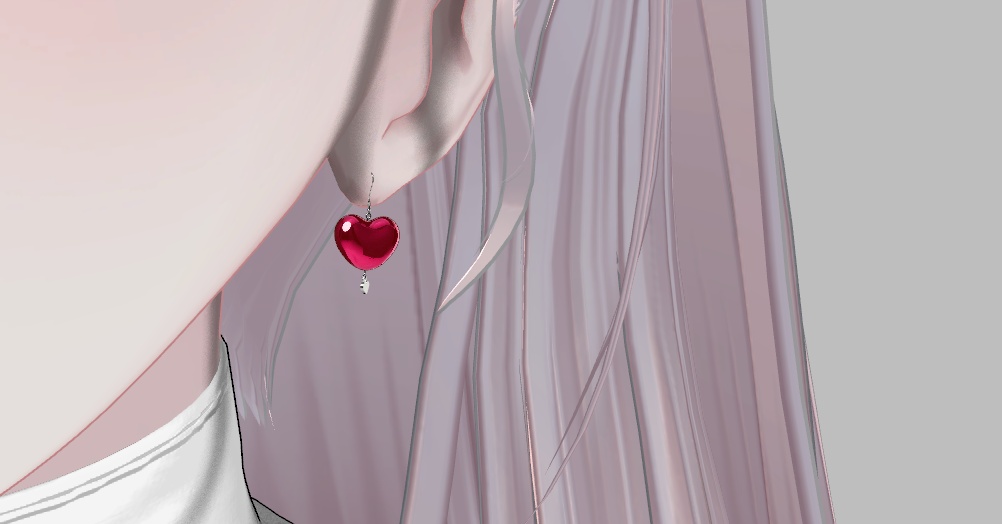 【VRChat向け】ハートピアス - Heart earrings(全アバター)