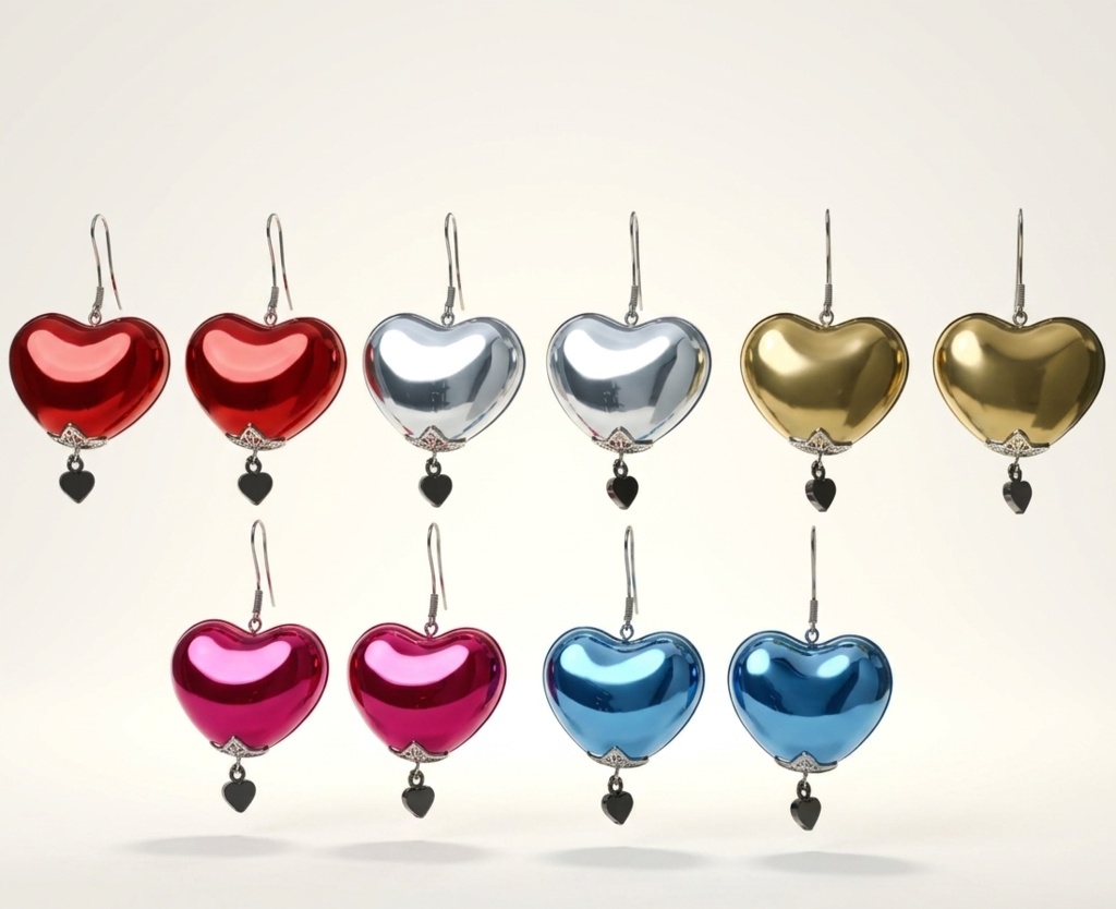 【VRChat向け】ハートピアス - Heart earrings(全アバター)