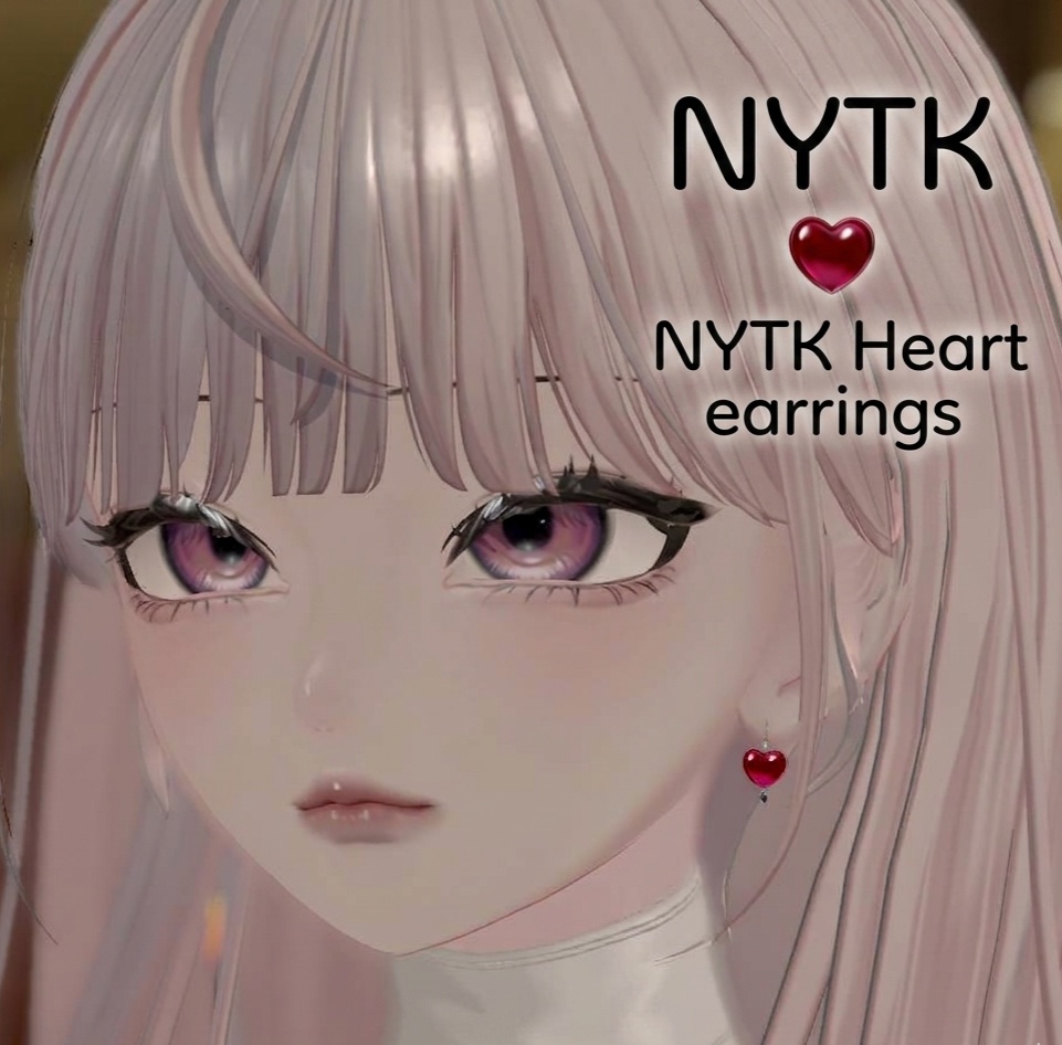 【VRChat向け】ハートピアス - Heart earrings(全アバター)