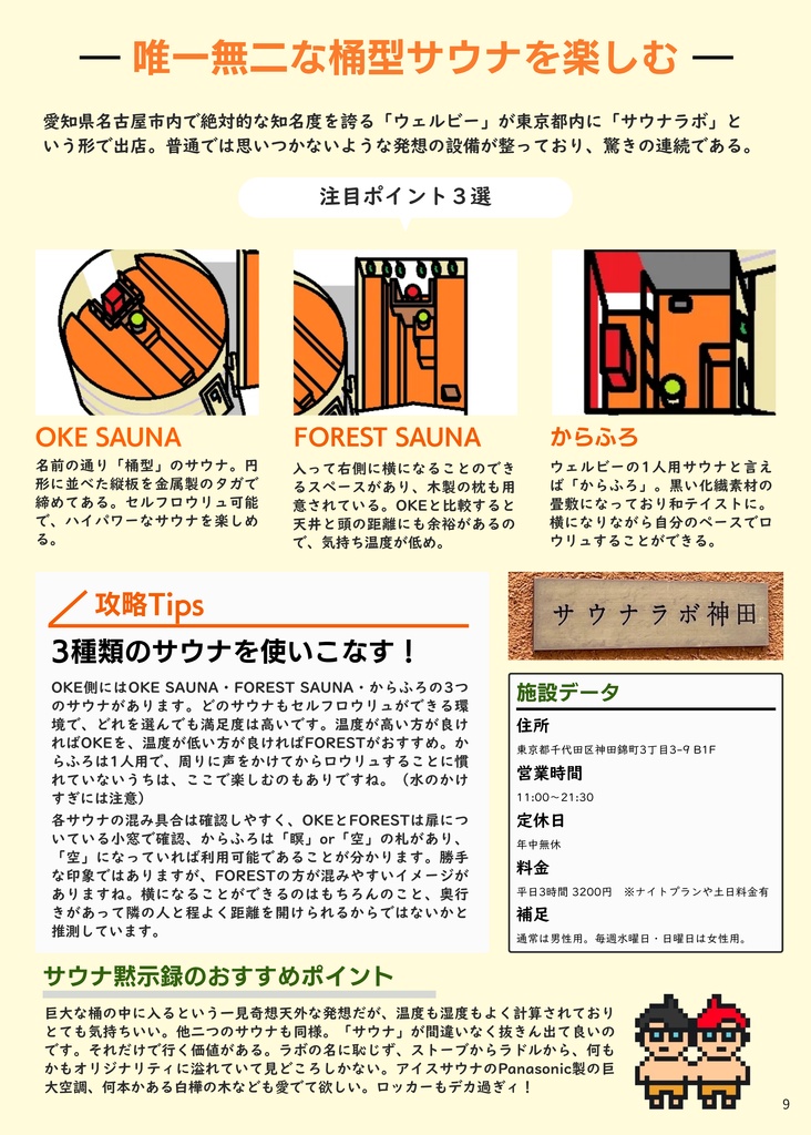 サウナ図解録vol.1 中央線特集