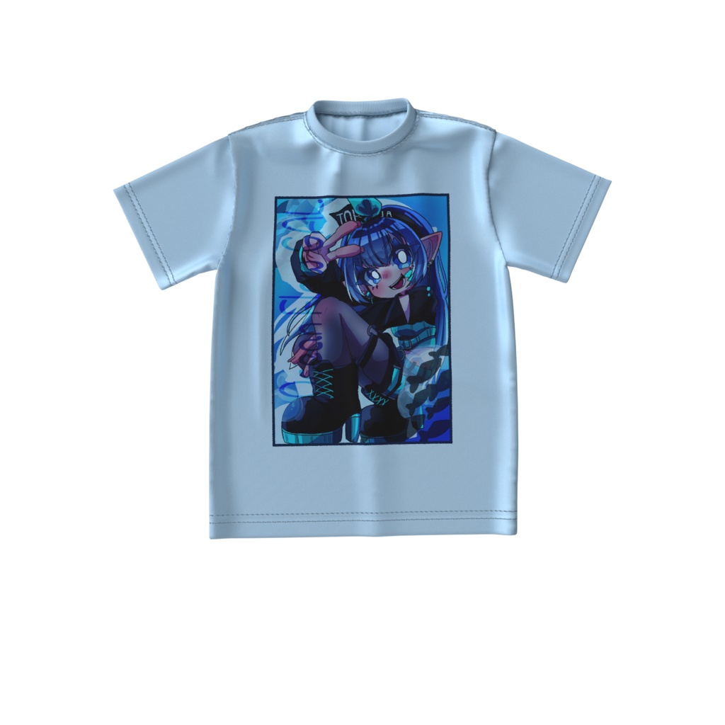 涼海そあら　ビックシルエットTシャツ(水色)