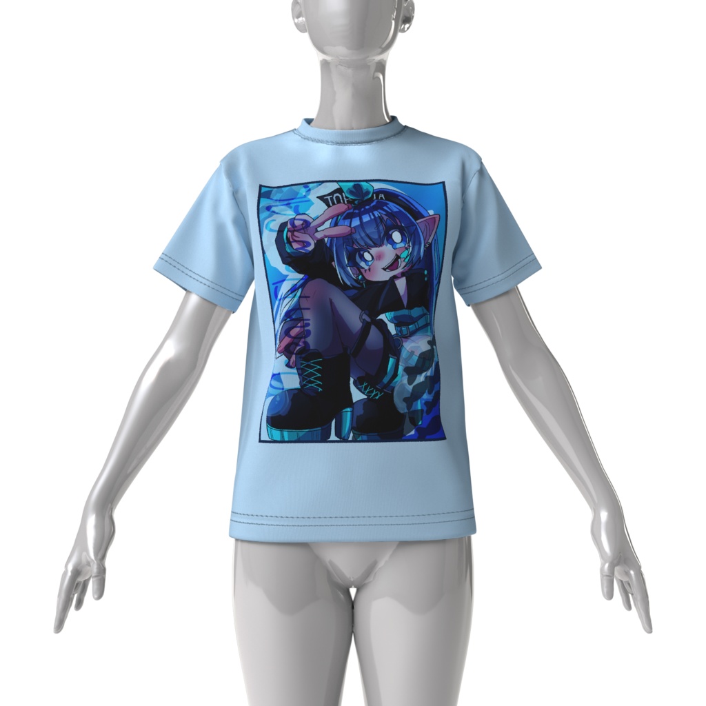 涼海そあら ビックシルエットTシャツ(水色)