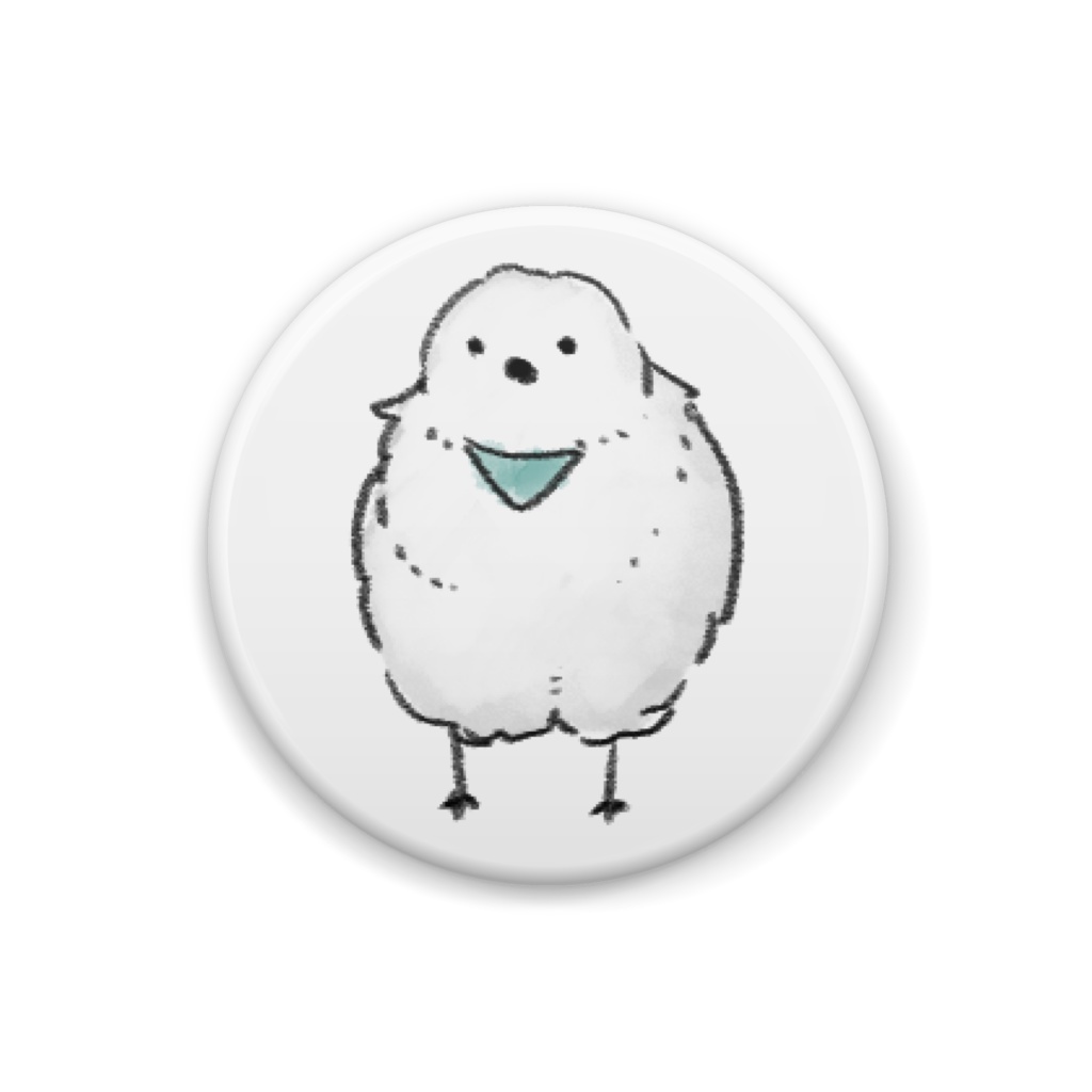 ひよウム缶バッジ（シマエナガモドキ）