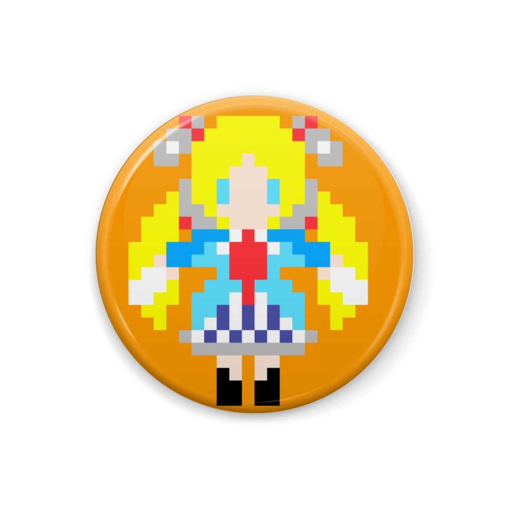 【非公式】アキ・ローゼンタールドット絵缶バッジ【ホロライブ】