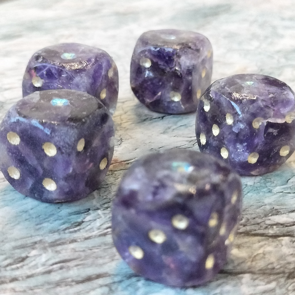 アメシスト - 天然石のさざれ石ダイス・角丸6面体