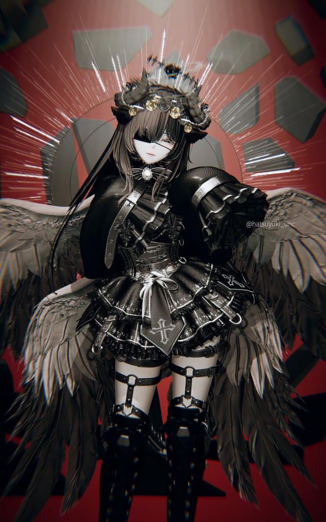 漆黒の魔角 & Dark Horn😈【3Dモデル For VRChat】ver_1.03