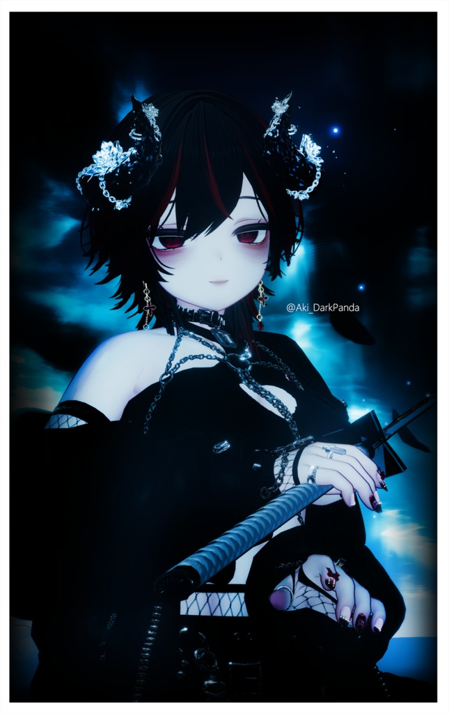 漆黒の魔角 & Dark Horn😈【3Dモデル For VRChat】ver_1.03