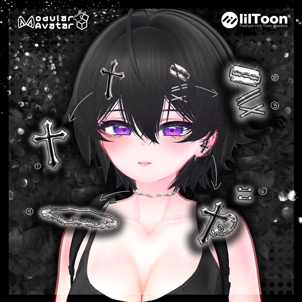 【14アバター対応🔥】✦黑暗風のアクセサリー & Dark style accessories✦