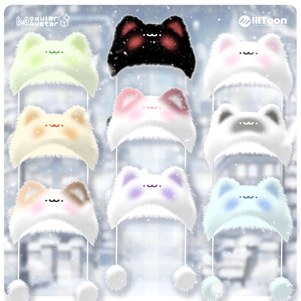Cat hat & ふわふわの猫の帽子【VRC想定】PB🤍v1.02