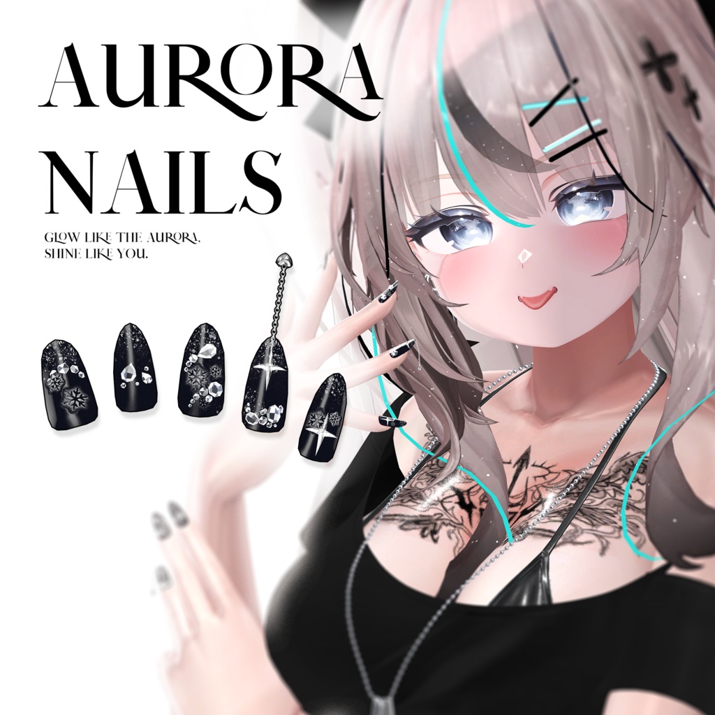 「⁺✶極光ネイル˚₊」Aurora Nails ♦【13アバター対応】