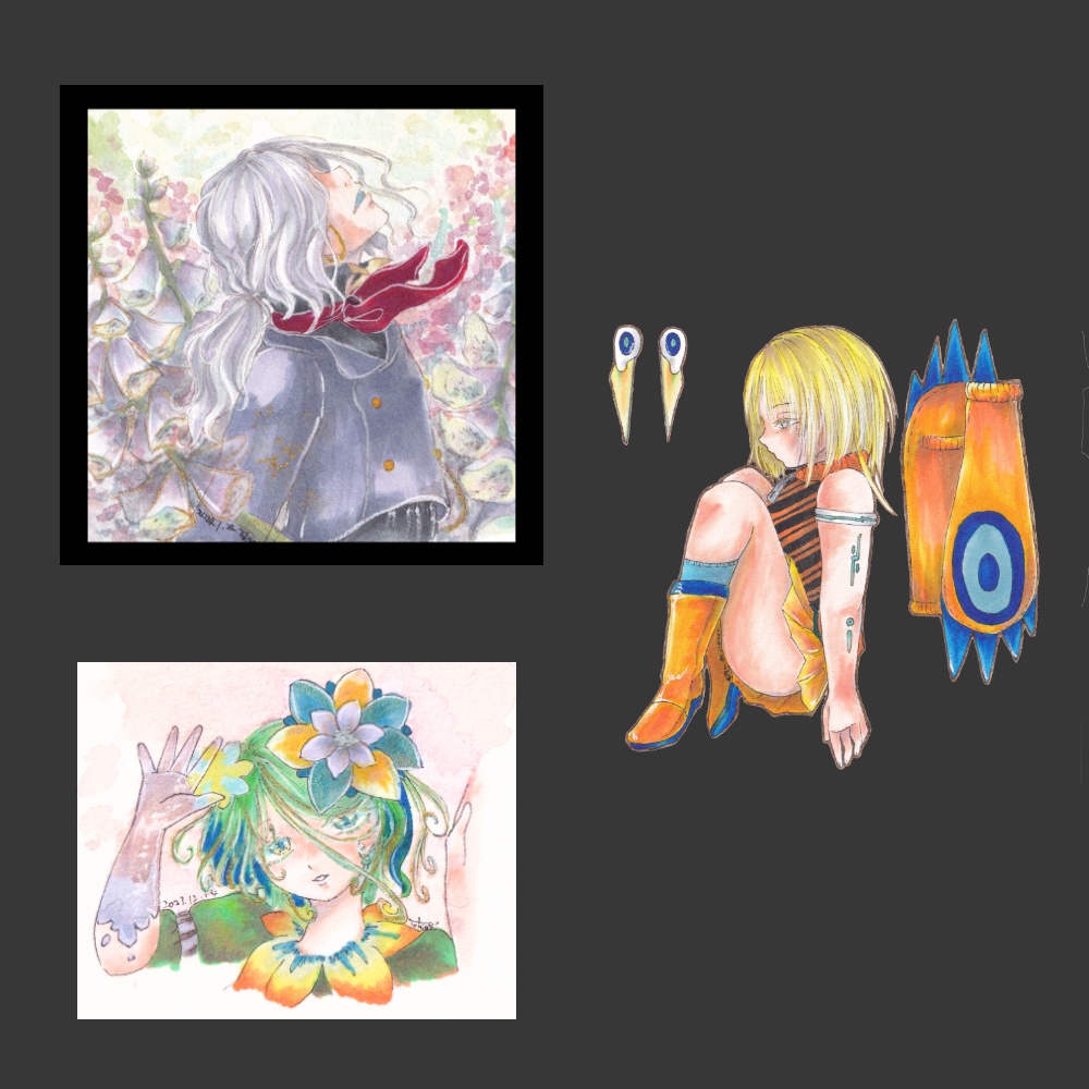 小さめ額装原画