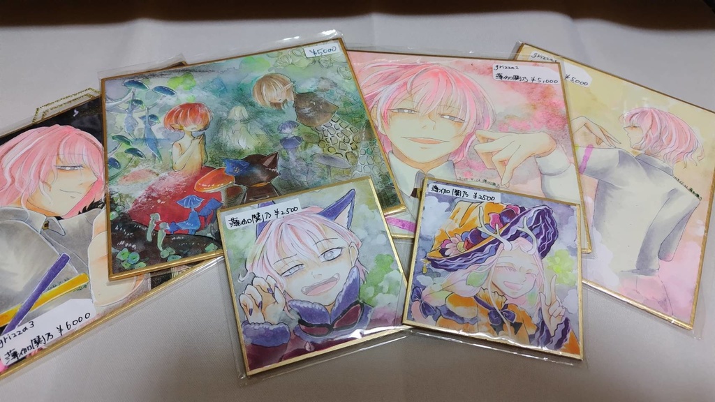 色紙原画各種(ミニ・姫色紙原画)