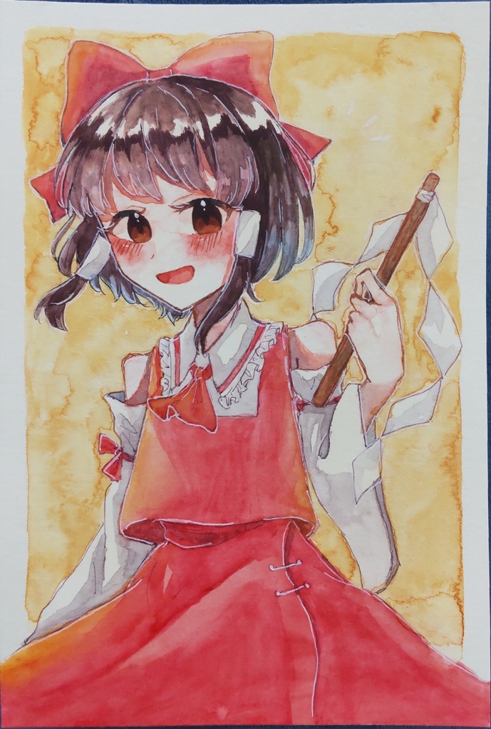 博麗霊夢 水彩原画 紅魔郷ver