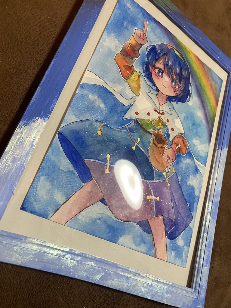 天弓千亦 額付き水彩原画