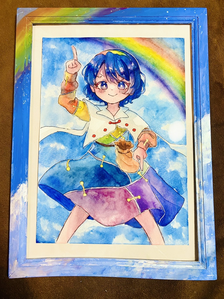 天弓千亦 額付き水彩原画