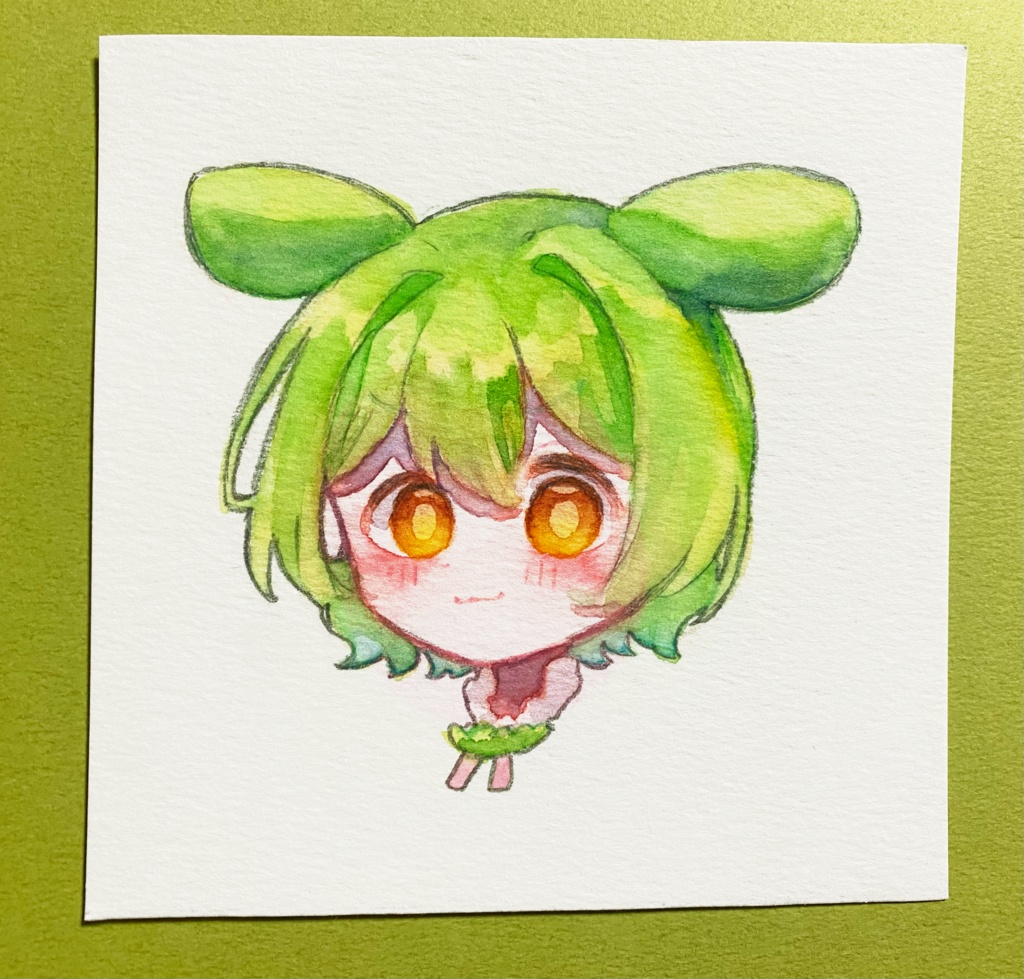 ずんだもん 水彩原画
