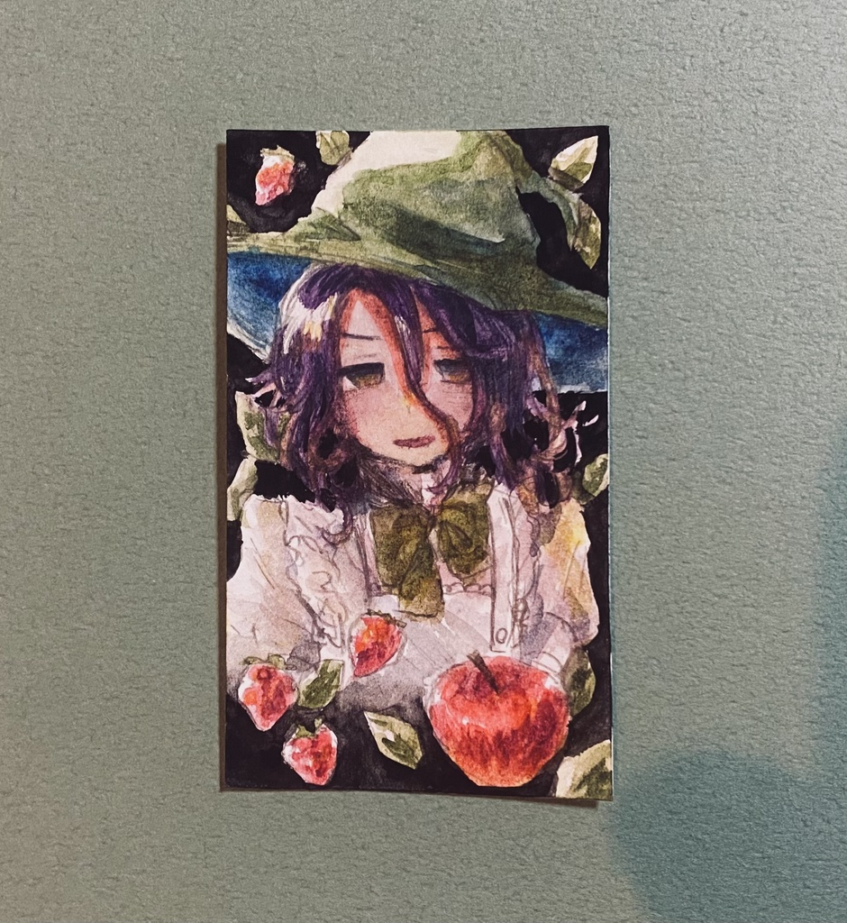 【創作】魔女さん水彩ミニ原画