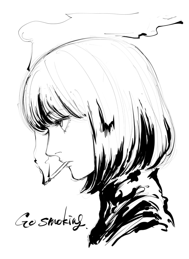 Tシャツ「喫煙女子」