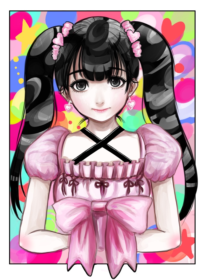 Tシャツ「ロリータ黒髪ツインテール」