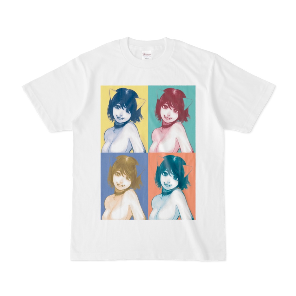 Tシャツ「猫耳少女4分割」