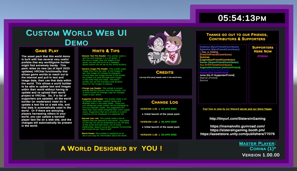 Custom VRC World Web UI Assets (Udon)