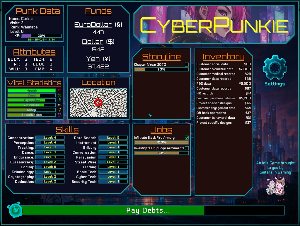 Cyberpunkie VRChat Persistent Idle Game Asset