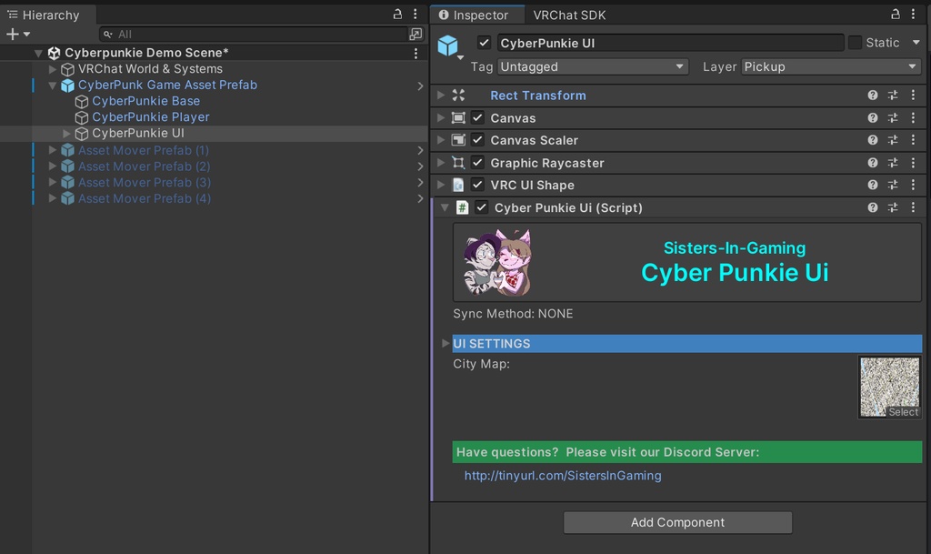 Cyberpunkie VRChat Persistent Idle Game Asset