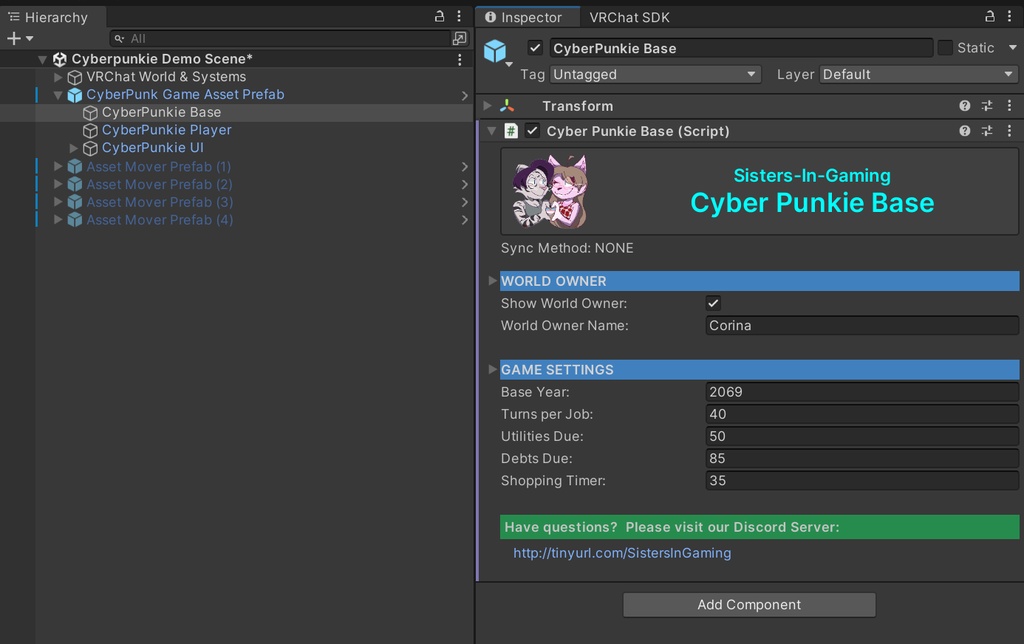Cyberpunkie VRChat Persistent Idle Game Asset