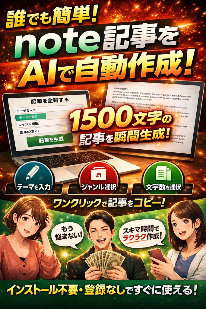 テーマを入力するだけでnote記事を自動生成するAIツール