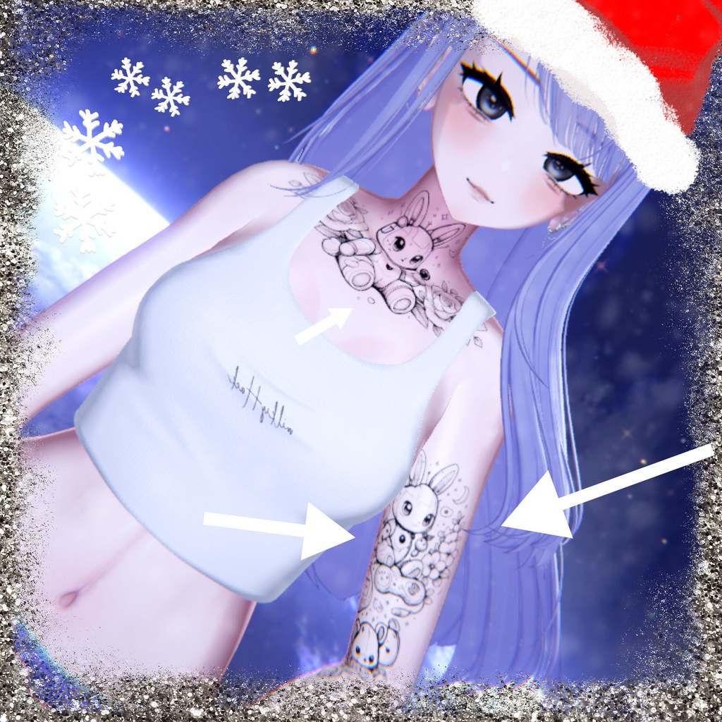 Gamer Bunny Tattoo|4K Arm & Neck|ゲーマーうさぎタトゥー