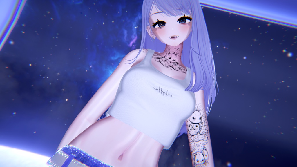 Gamer Bunny Tattoo|4K Arm & Neck|ゲーマーうさぎタトゥー