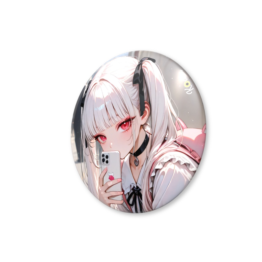 オリジナル缶バッジ 56mm 白×地雷系