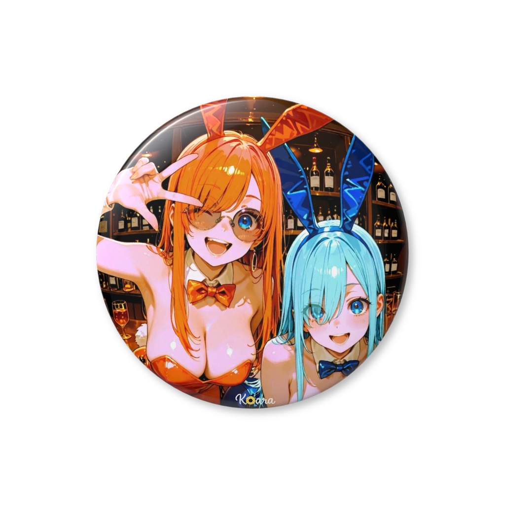 オリジナル缶バッジ 56mm 双子バニー