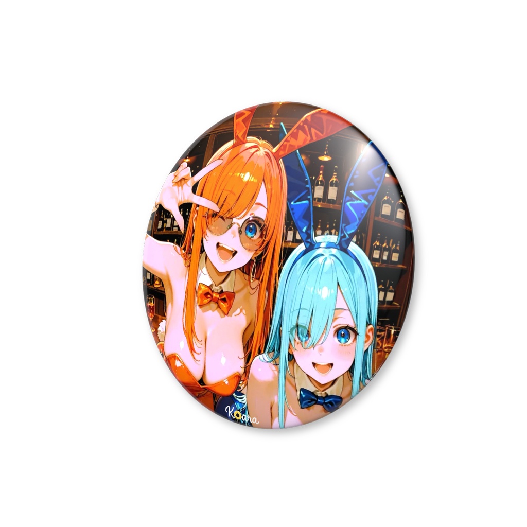 オリジナル缶バッジ 56mm 双子バニー