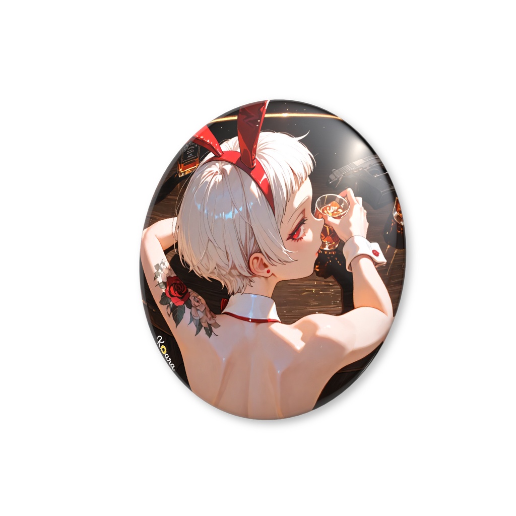 オリジナル缶バッジ 56mm ハードボイルドバニー