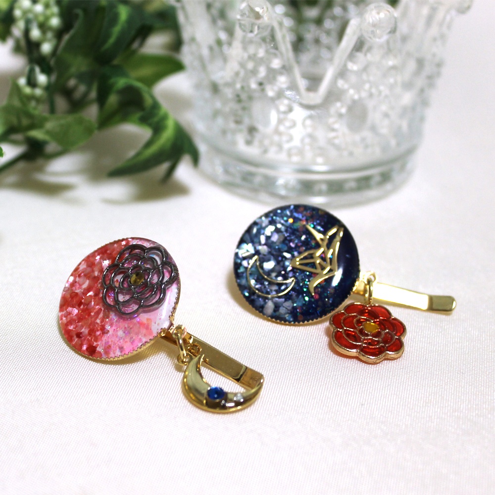 椿守の月 ポニーフック(ヘアカフス)③