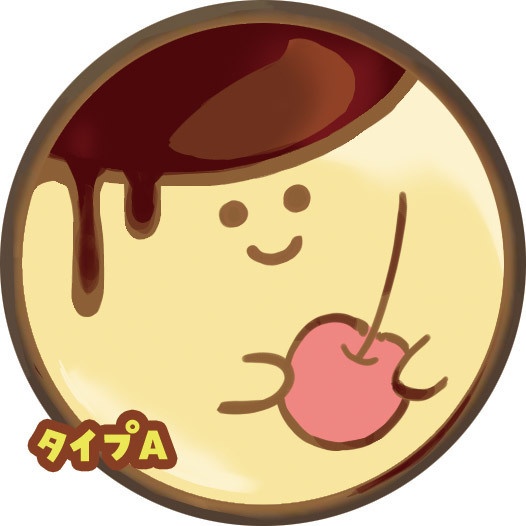 プリンの缶バッジ（2個セット）