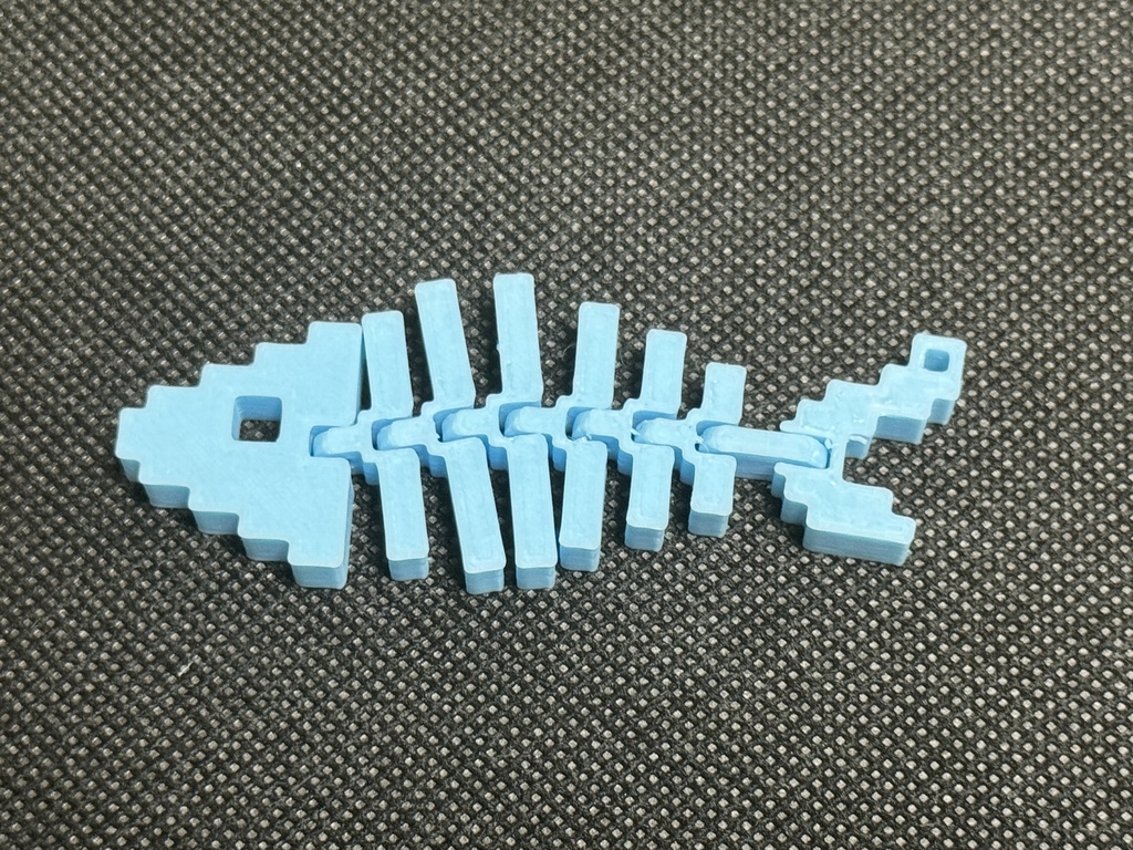 光る!ぐにゃぐにゃpixel魚ストラップ