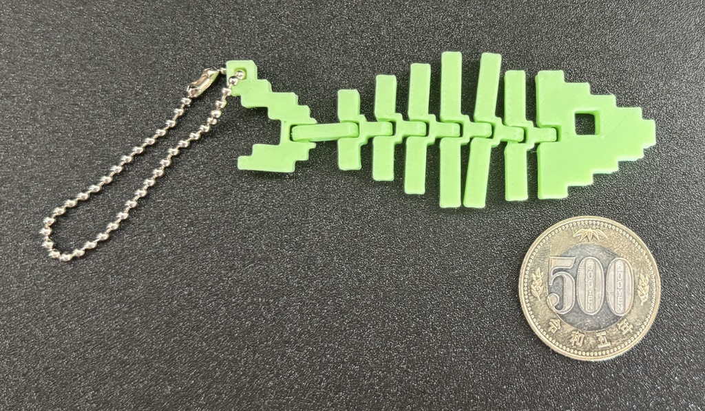 光る!ぐにゃぐにゃpixel魚ストラップ