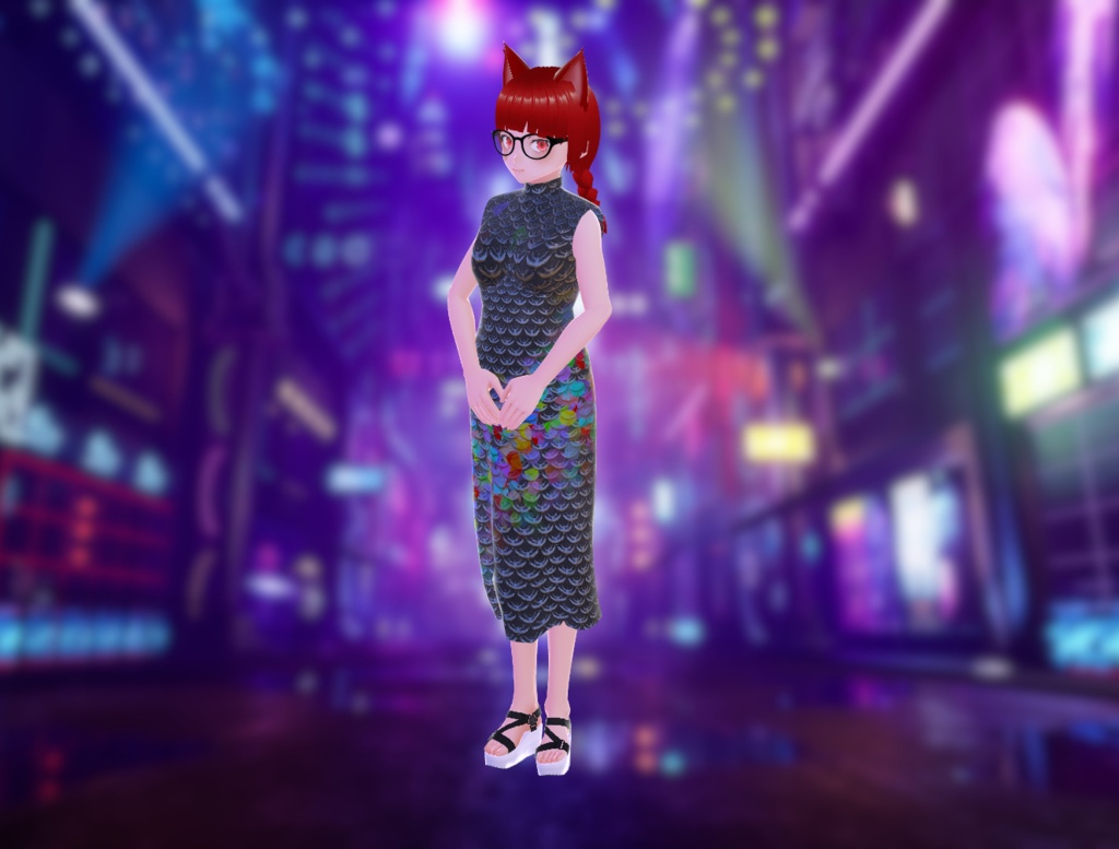 Rainbow Scaled Dress - レインボースケールドレス