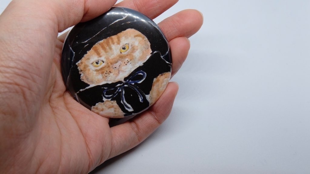 まじょねこ 缶ミラー 受注生産