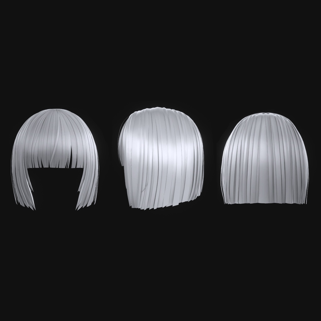 ぱっつんボブヘアー 9アバター対応