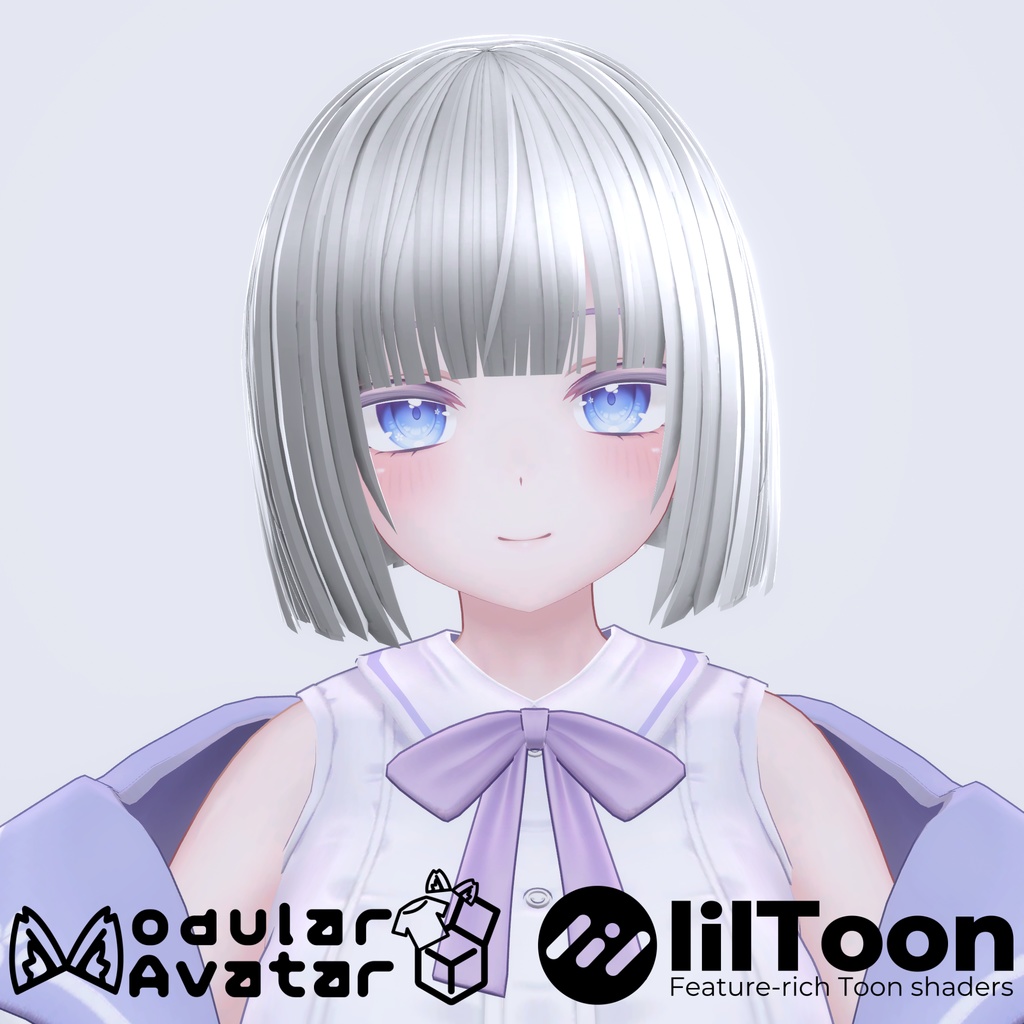 ぱっつんボブヘアー　　　９アバター対応