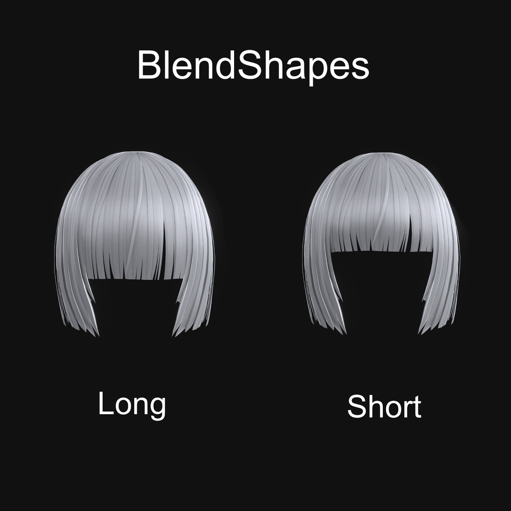 ぱっつんボブヘアー 9アバター対応