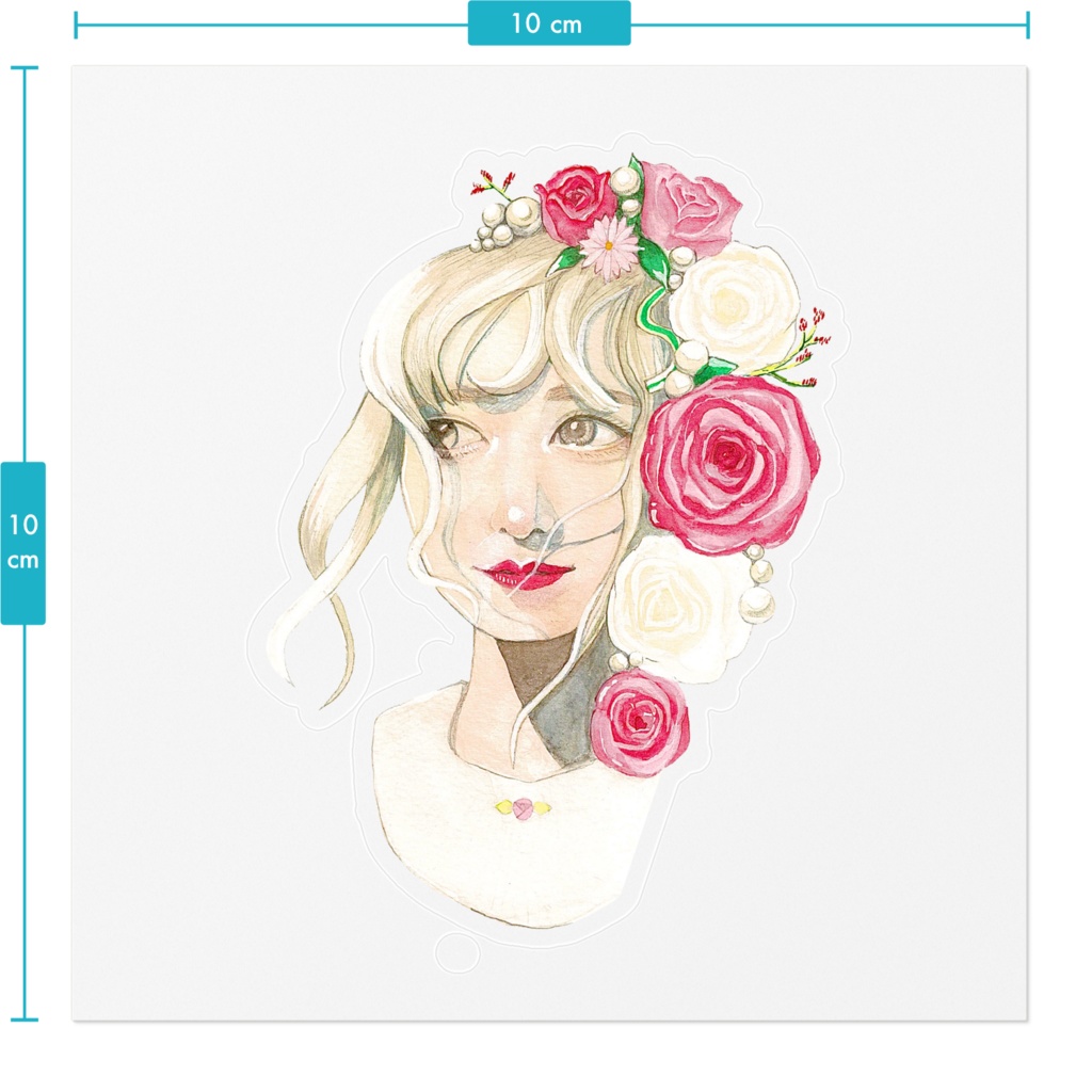 りあぴとバラのステッカー