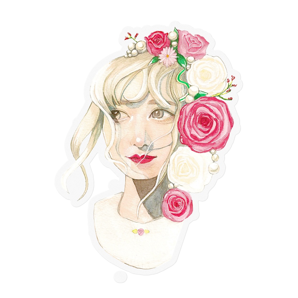 りあぴとバラのステッカー