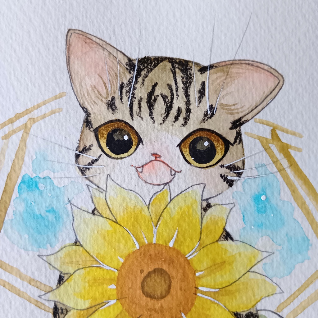 フレームレス原画『向日葵と・A』